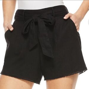 Sofia Jeans by Sofia Vergara Women’s Belted Linen-Blend Shorts